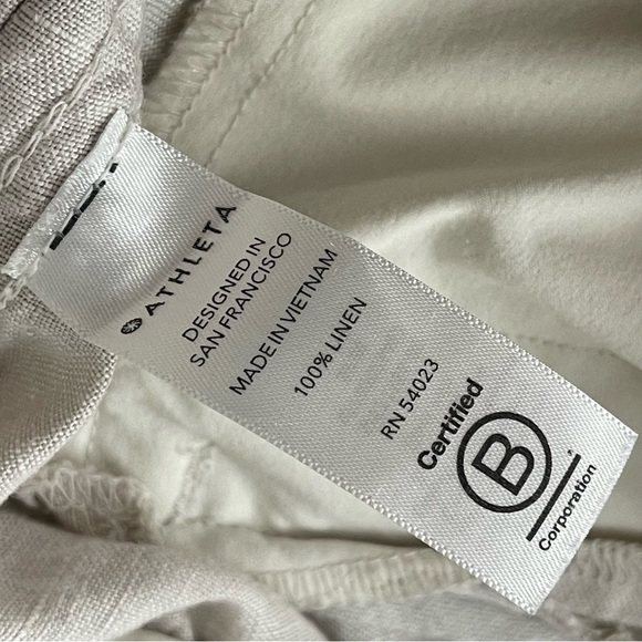 Athleta Cabo Tide Linen Jogger 4 Camo Elastic Waist Pull On Pant Beach Surf Tan - Picture 10 of 10